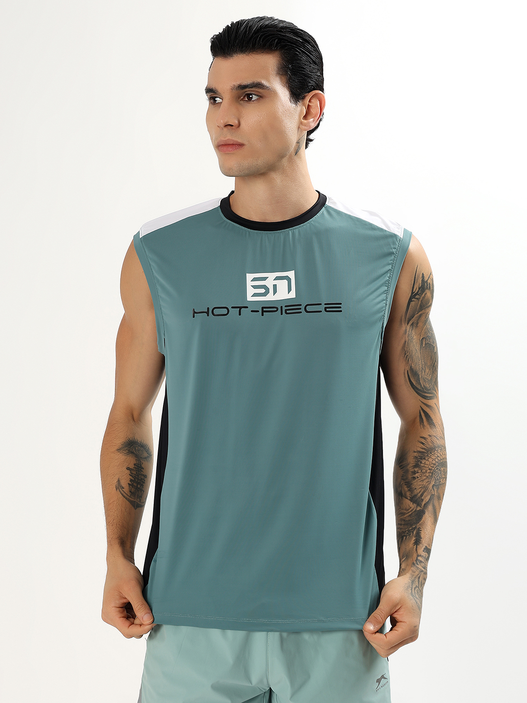 T-Shirts Sleeveless Round Neck Nylon Spandex 9048